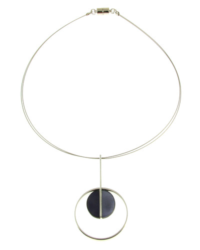 2206-4 - TWO TONE MAGNETIC CLASP PENDANT - 17" PURPLE/PERIWINKLE