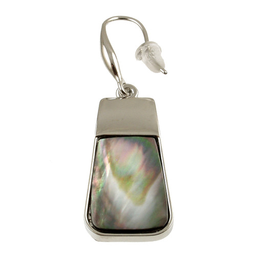 940-1 - SILVER/BLACK LIP SHELL EARRING - 1.5"