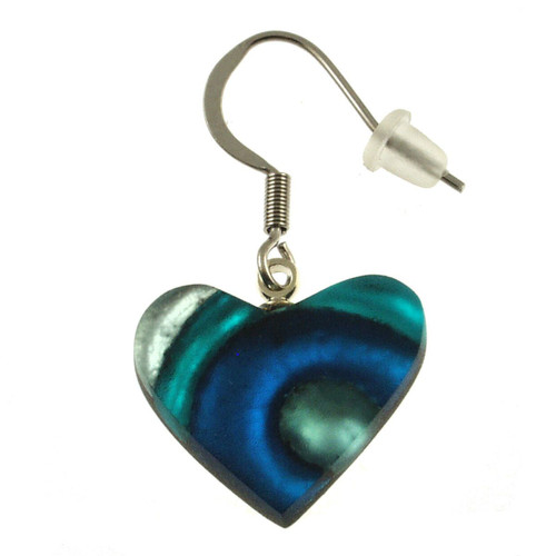 2107-2 - HEART SWIRL EARRING - TURQUOISE COMBI
