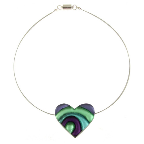 2106-24 - HEART SWIRL PENDANT - BLUEBELL COMBI