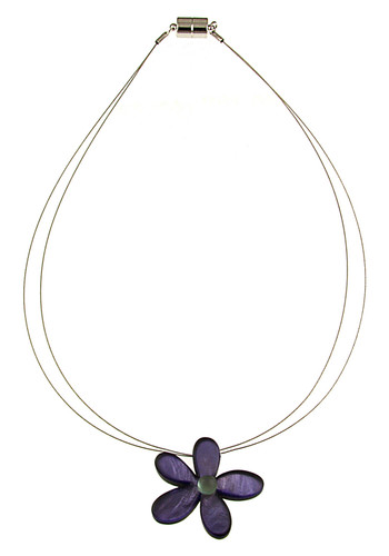 2038-4 - SMALL FLOWER PENDANT - PURPLE - 18"