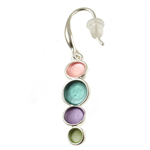 7037-4 - PASTEL RAINBOW DOT EARRING - 0.75"
