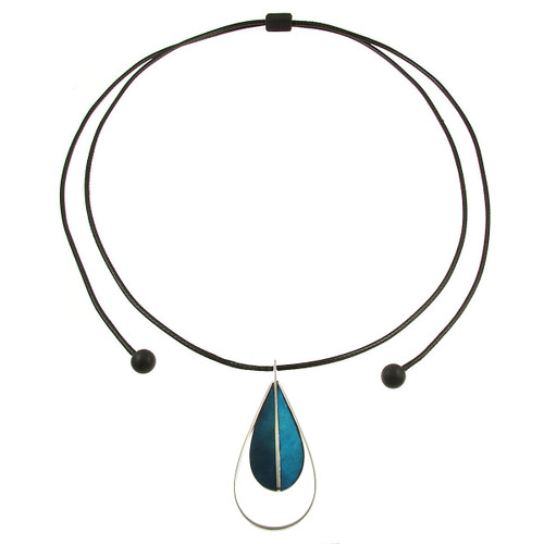 2239-22 - TWO TONE ADJUSTABLE PENDANT - 32"  SEA BLUES 