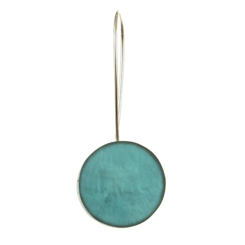 4964-63 - RESIN DISC EARRING - 1.5" SEA GREEN