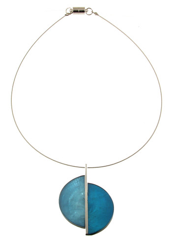 131-22 - TWO TONE PENDANT - OCEAN BLUES - 18"