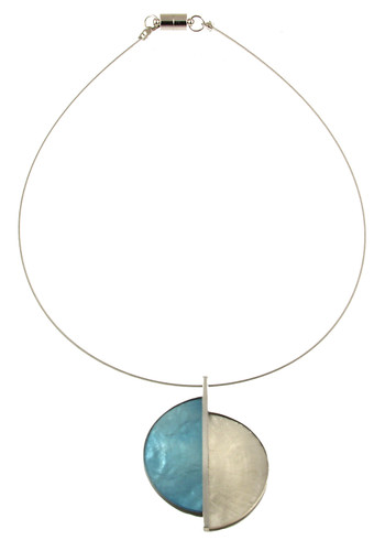 131-27 - TWO TONE PENDANT - OCEAN WAVE/WHITE - 18"