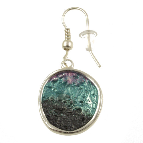 7208-2 - TEXTURED EARRING -  BLUE COMBINATION