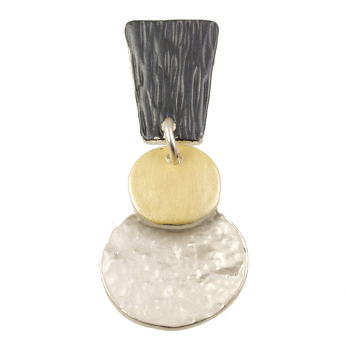 2053-7 - THREE PIECE POST EARRING - GREY-GOLD