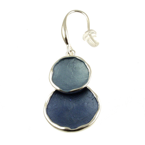 345-22 - TWO DROP CIRCLE EARRING - BLUE COMBINATION