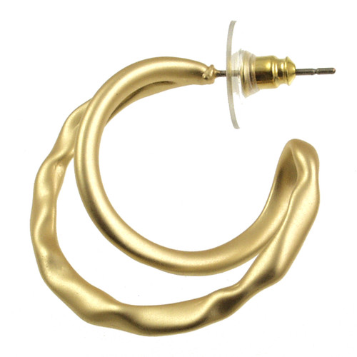 809-2 - LIGHT MATTE GOLD HOOP POST EARRING