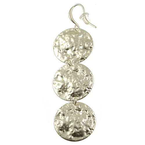 810-1 - MATTE SILVER COIN EARRING 