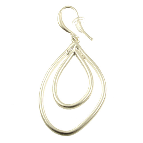 805-1 - MATTE SILVER TEARDROP EARRING