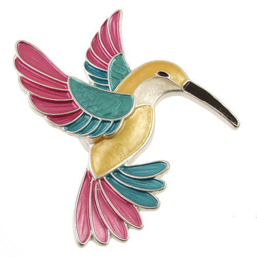 2143-41 - MAGNETIC HUMMINGBIRD BROOCH - MULTI COMBINATION