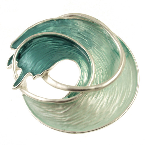 858-3 - MAGNETIC WAVE BROOCH - AQUA COMBINATION