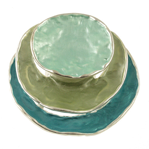 2307-22 - MAGNETIC LAYERED BROOCH - AQUA COMBINATION