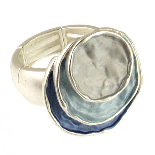 9340-28 - LAYERED STRETCH RING - BLUE COMBINATION