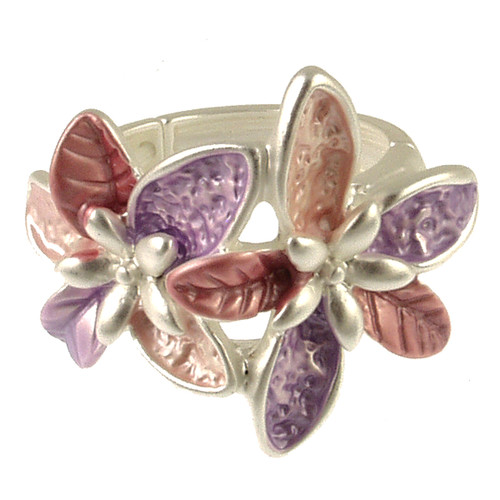 1950-42 - FLOWER STRETCH RING - PURPLE COMBINATION