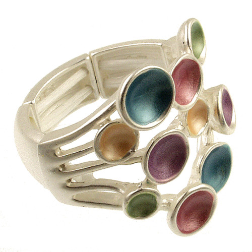 1201-4 - MULTI DOT STRETCH RING - MULTI COMBINATION