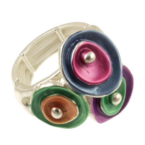 668-4 - LAYERED STRETCH RING - MULTI COMBINATION