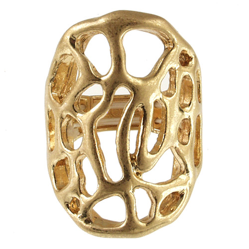 2207-2 - CORAL STRETCH RING - ANTIQUE GOLD