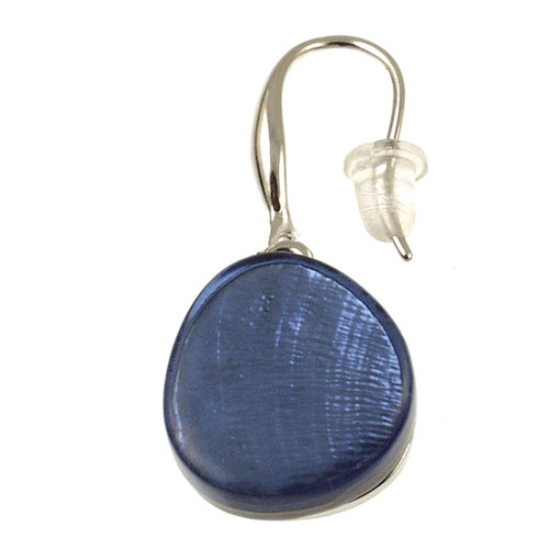 446-28 - OVAL RESIN EARRING - DARK BLUE