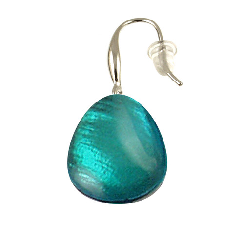 446-22 - OVAL RESIN EARRING - TURQUOISE