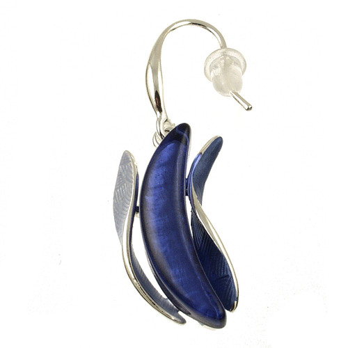 330-28 - RESIN EARRING - DARK BLUE