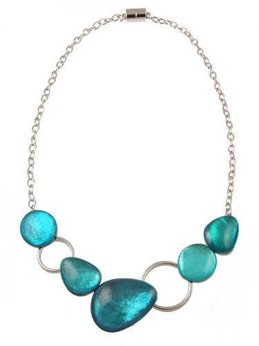 377-22 - RESIN NECKLACE - TURQUOISE 18"