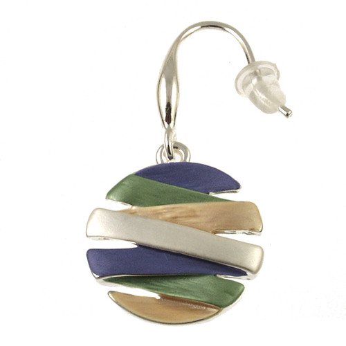 736-3 - SILVER/PURPLE/GREEN/GOLD EARRING 