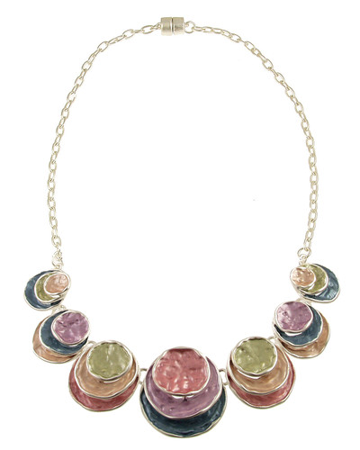 5002-4 - THREE STACK CIRCLE NECKLACE - MULTI COMBINATION 18"