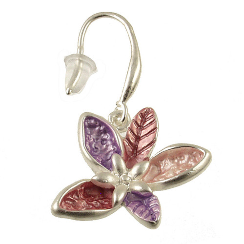 7349-42 - FLOWER EARRING -PURPLE COMBINATION