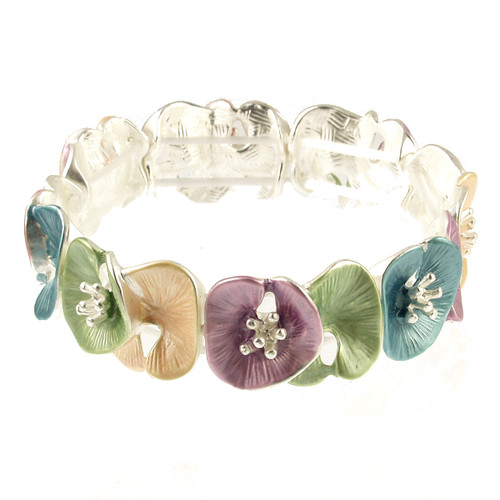1053-4 - LILY PAD STRETCH BRACELET - MULTI COMBINATION