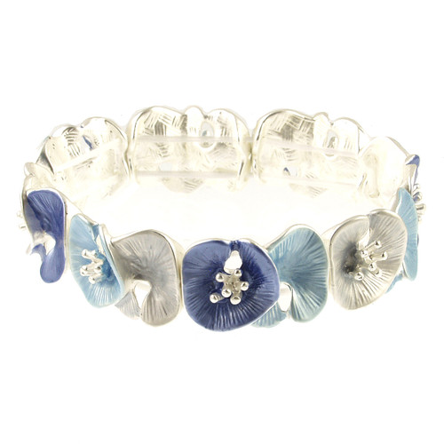 1053-28 - LILY PAD STRETCH BRACELET - BLUE COMBINATION