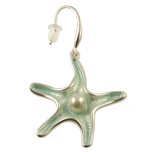 7116-2 - STARFISH EARRING - AQUA 