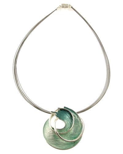 4946-3 - WAVE PENDANT - AQUA 18"