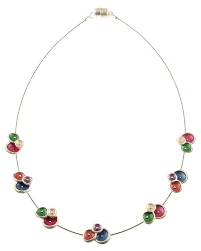6826-41 - MULTI DOT NECKLACE - MULTI COMBINATION 18"