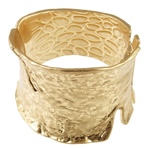2990-2 - ANTIQUE GOLD HINGED CUFF BRACELET