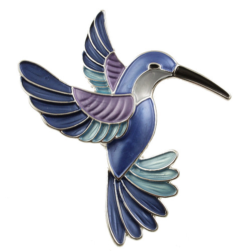 2143-2 - MAGNETIC HUMMINGBIRD BROOCH - BLUE COMBINATION