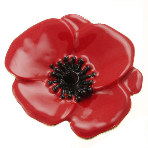 2302-1 - MAGNETIC RED POPPY BROOCH