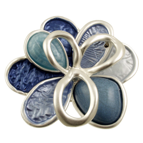2332-2 - MAGNETIC FLOWER BROOCH - BLUE COMBINATION