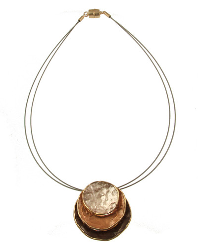2348-6 - THREE STACK PENDANT - COFFEE COMBINATION 18"