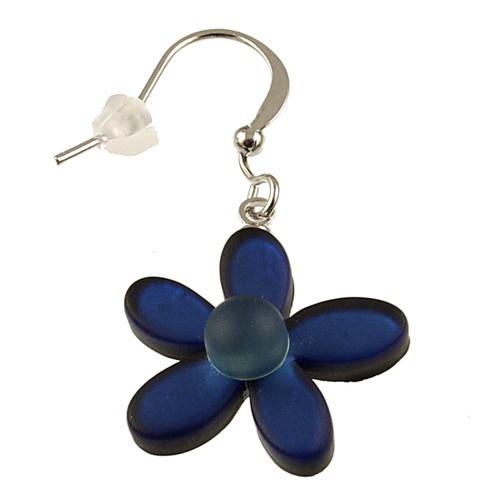 2044-29 - FLOWER EARRING - DARK BLUE 