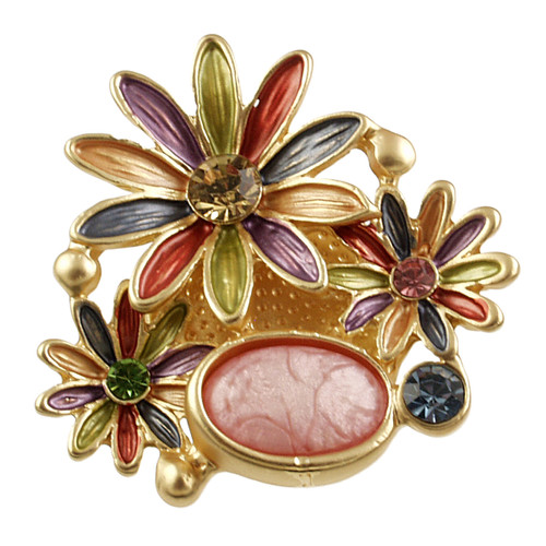 3005-4 - MAGNETIC FLORAL BROOCH - MULTI COMBINATION - 1.25"