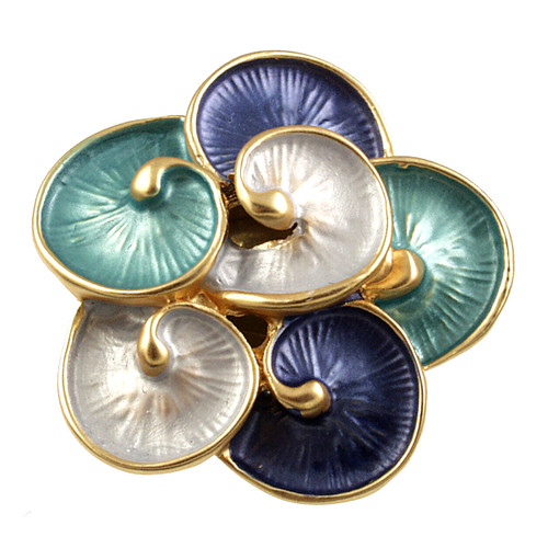 3006-2 - MAGNETIC NAUTILUS BROOCH - BLUE COMBINATION - 1.25"