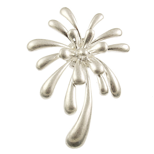 2844-1 - MAGNETIC MATTE SILVER PALM TREE BROOCH