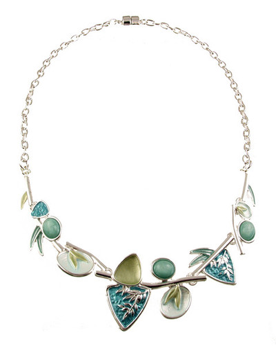 7934-2 - BAMBOO NECKLACE - BLUE COMBINATION - 18"