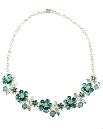 7895-22 - FLORAL NECKLACE - TURQUOISE COMBINATION - 18"