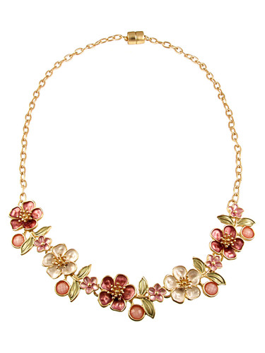 7895-5 - FLORAL NECKLACE - PINK COMBINATION - 18"