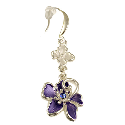 7914-28 - FLORAL DROP EARRING - PURPLE 