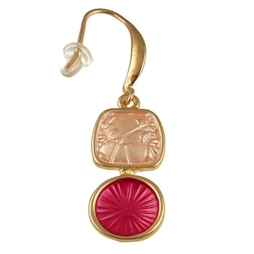 7871-5 - TWO TONE EARRING - CORAL COMBINATION